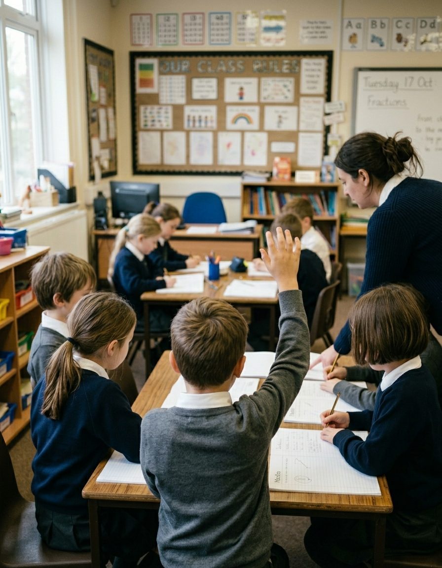 A small group of primary school children in a Brain Bloom tutoring session